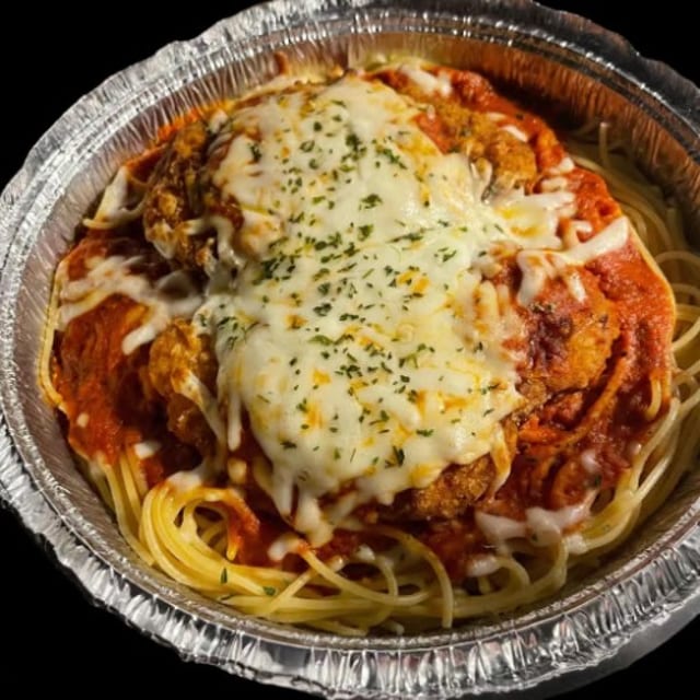 Chicken Parmigiana Pasta.